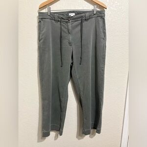 J Jill Pants Womens Green Wide Leg Crop Mid Rise Casual Capri 14 regular